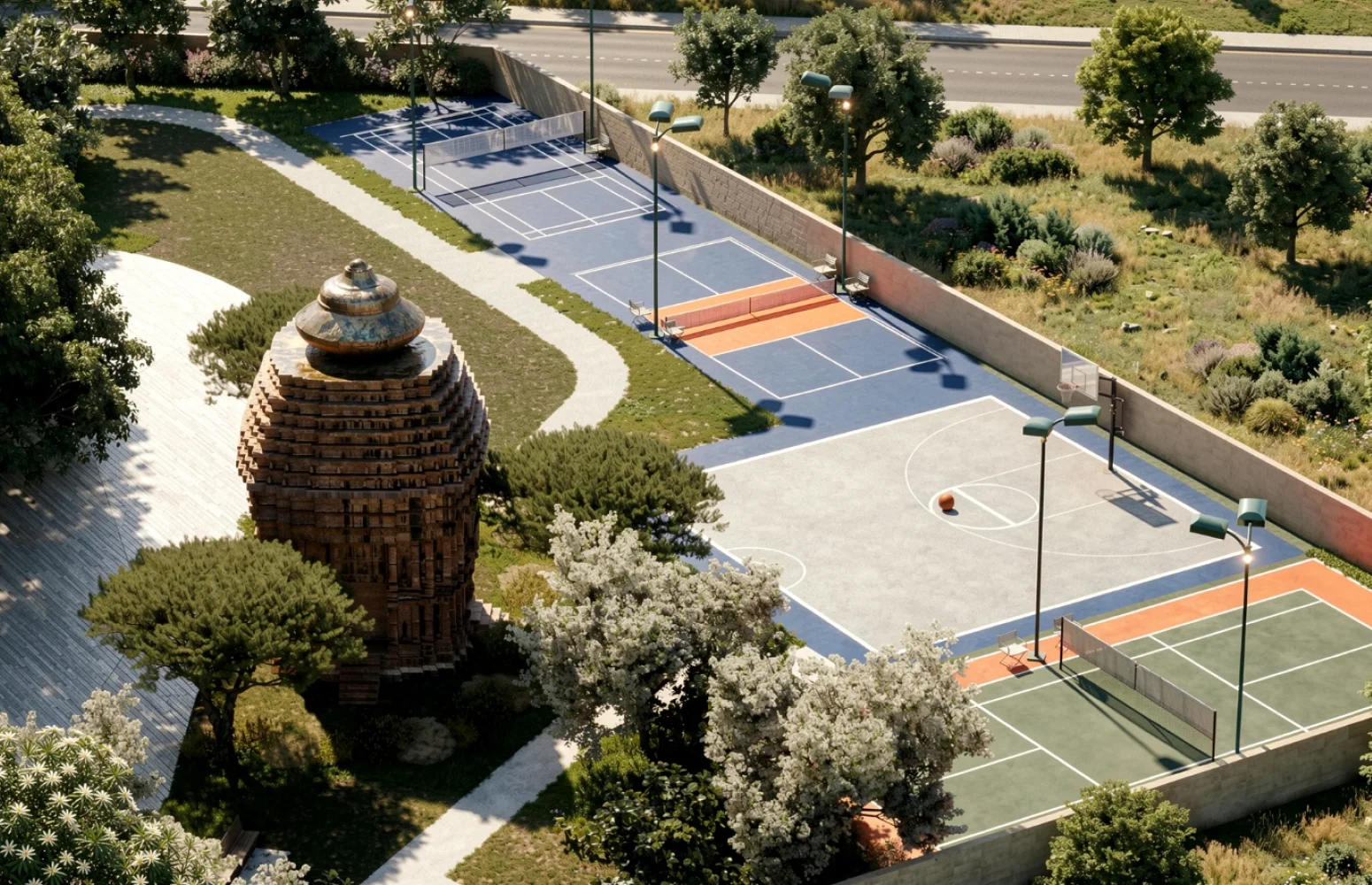 Basketball court at Wal Serenia 92 Sector 92 Gurgaon